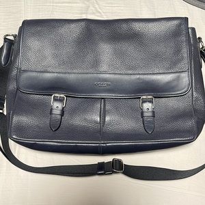 Mens Coach messenger bag in charcoal.